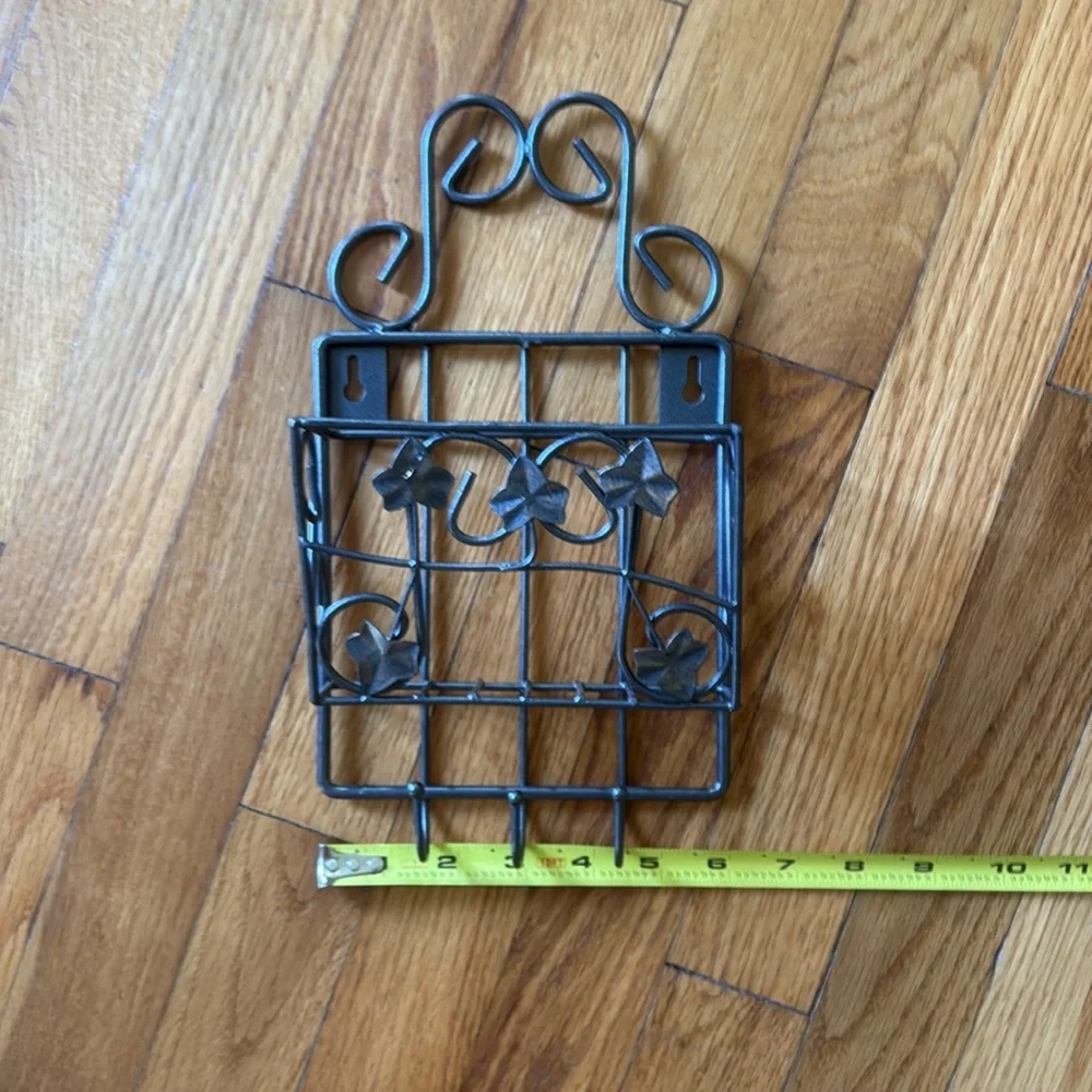 Grey and Black Metal Wall Decor / Key Holder